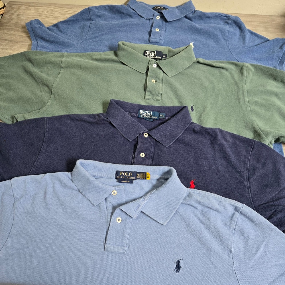 Polo Ralph Lauren 4ct Bundle Multicolor Polo Shirts Size XXL Classic Fit Logo - Picture 2 of 15